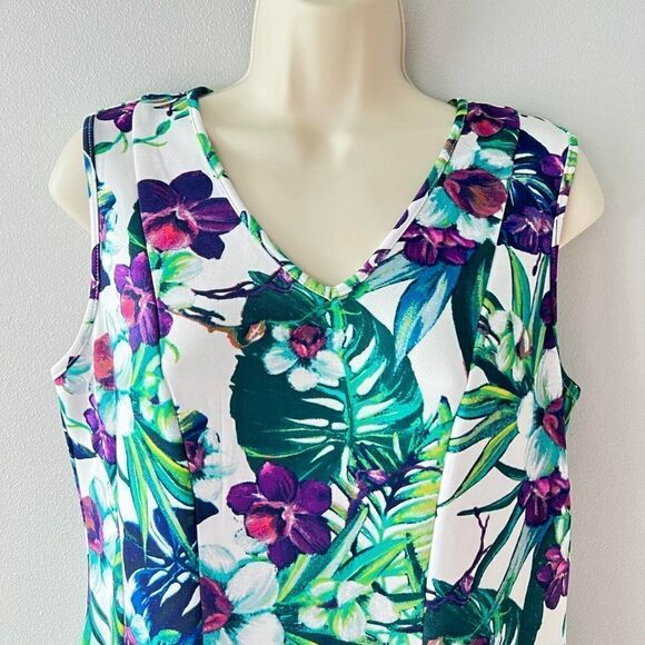 Donna Ricco Multi-Color Floral Sleeveless Dress Size 10 - Picture 2 of 5